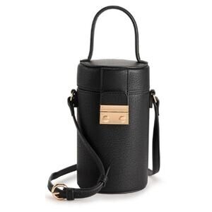 LC Lauren Conrad Maira Cylinder Crossbody Bag Black NWT